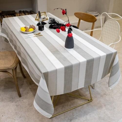 1pcs Table Cloth Plaid Linen Cotton Home Party Dining Desk Decoration Striped Type Large Size Rectangle Tablecloth 140X200cm