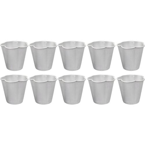 10Pcs Five-Petaled Flower Shape Aluminium Alloy Egg Tarts Molds Mousse Cake Mold Diy Jelly Pudding Moulds