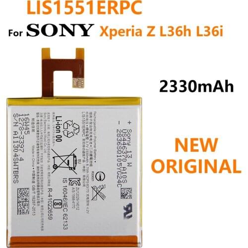 100% genuine Replacement Battery For SONY Xperia Z L36h L36i c6602 SO-02E C6603 S39H LIS1502ERPC LIS1551ERPC 2330mAh Batteries