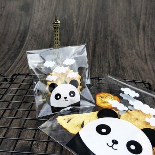 100pcs Cute Cartoon Plastic Bag Clear Candy Cookies Gift Bag Wedding Birthday Party Packaging Pouch Self Adhesive Party Favors