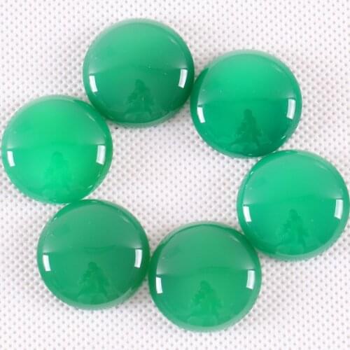 2Pcs/Lot 25MM Round Natural Stone Bead Green Onyx CAB Cabochon For Jewelry Making DIY Bracelet Necklace Pendant K1067