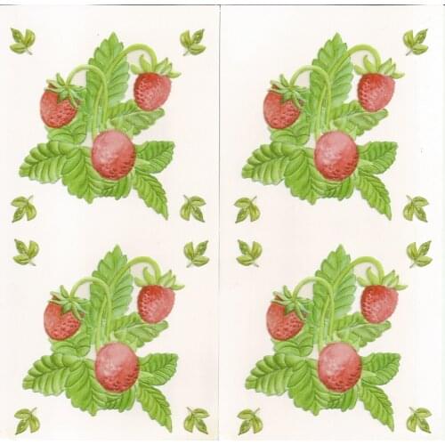 24 packs/box 3D vinyl Strawberries stationary sticker perfect DIY wall plate kitchen cup vase tile accessory kid room toy hobby