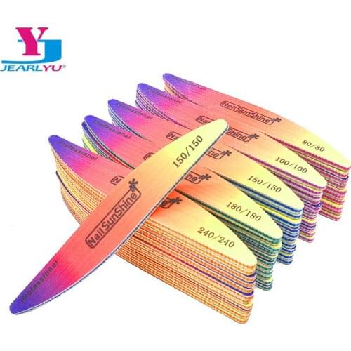 3/5/10 Pcs/Lot Rainbow Colorful Sanding Nail Files 80/100/120/180/240 Grit Buffing Block Acrylic Nail Accessories Salon Tool Kit