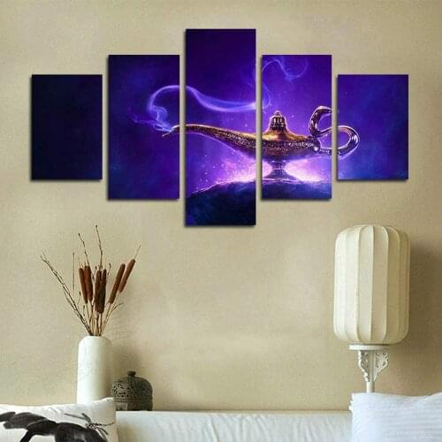 5 Piece Wall Art Canvas American Comics Posters Magic Lamp Pictures Home Modern Decoration For Living Room The Wall Paintings