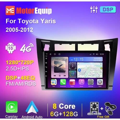 CarPlay Android 10 For Toyota Yaris 2005 2006-2012 IPS Car Radio Multimedia Video Players Android Auto WiFi DSP Gps Navigation