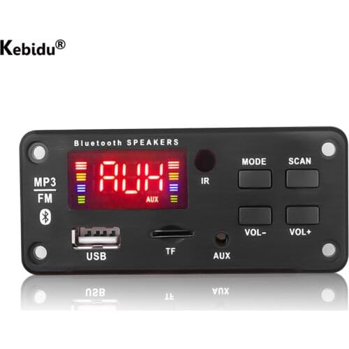 Kebidu Car Radio USB TF FM Audio Module Bluetooth MP3 WMA Decoder Board 12V Support Handsfree Call Recording MP3 Music Player