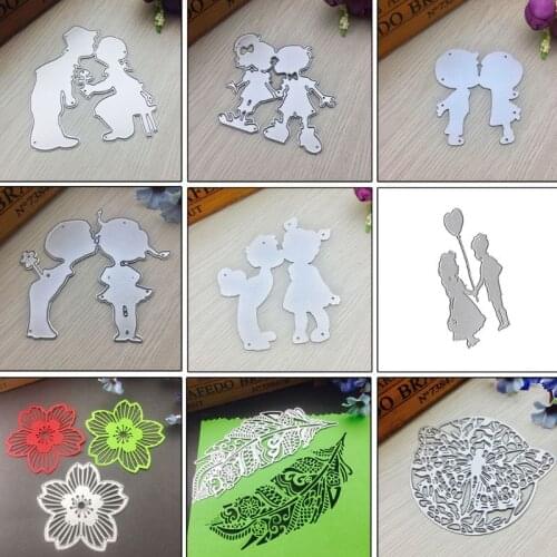 Children Dies Stencil Feather Leaf Metal Cutting Dies Stencil DIY Scrapbooking Album Stamp Paper Card Embossing Decor Craft