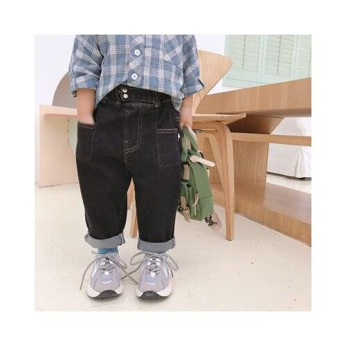 Baby Boys Girls Fashion Jeans 2020 Autumn New Korean Baby Girl Fashion Jeans Kids Boys Casual Solid Denim Trousers Cowboy Pants