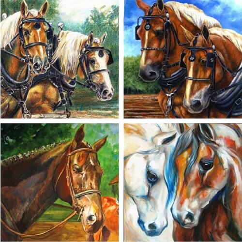 EverShine 5D Diamond Painting Full Drill Square Animals Beads Embroidery Horse Cross Stitch Painting Rhinestones Wall Stickers