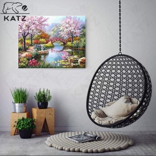 Garden Landscape Diamond Mosaic Art Gift Diy Chinese Diamond Painting Season Embroidery Crossing Cross Stitch Home Decoration