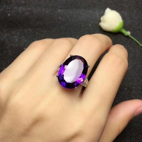 MOONROCY Purple Crystal Ring Silver Color Party Wedding Rings Jewelry Wholesale for Women Girls Gift Dropshipping Wholesale
