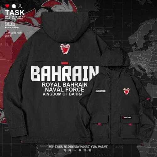 Bahrain BHR men jacket hooded Navy logo army fan Military streetwear mens trench coat men nation windbreaker autumn clothes