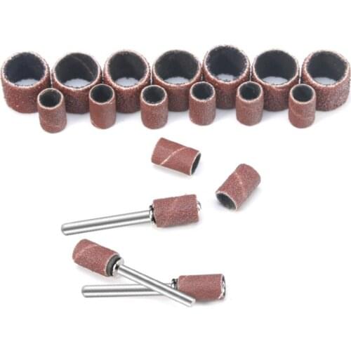 Sandpaper Circle 80-600 Inner Diameter 9.5mm+Rod Dia 3.17mm Mandrels Grinding For Polishing Wood Metal Sanding Bands Sleeves