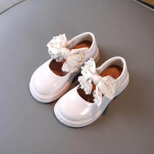 Girls 2021 Spring and Autumn New Korean Childrens Soft Sole Leather Shoes Black Single Shoes Princess Shoes Sweet for Wedding