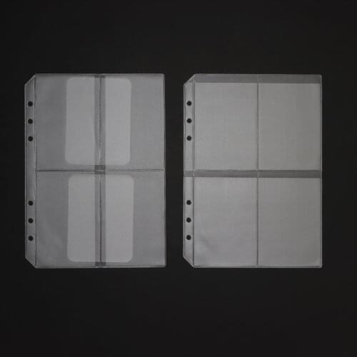 10PCS A5 Binder Photocard Sleeves Clear Plastic Transparent Insert 4 and 2 Photocard Pocket Sleeves