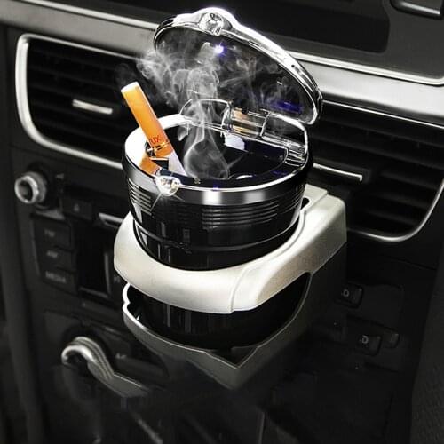 Suspended Car Ashtray with A LED Light Cover Car Interior Accessories Cigarette Removable Ashtray Holder for Car