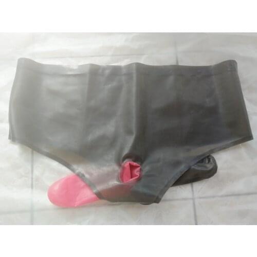 Transparent Black Men Latex Rubber Shorts Penis Sheath Underwear Condom Latex Underwear Penis Condoms Adult Sexy Games