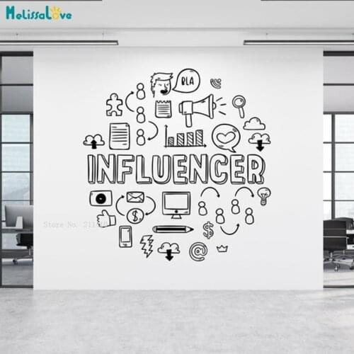 Influencer Daily Work Office Wall Stickers Office Decal Removable Murals New Design Decor Removable YT6037