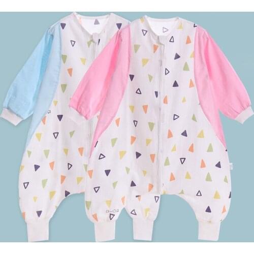 Spring Summer Cool Sleeping Bag Baby Rompers Cotton Thin Sleepsack Newborn Pajamas Cartoon Simple Infant Anti-kick Sleeping Bag