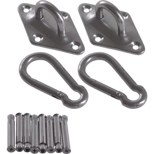 Triangle 304 Stainless Steel 80x50MM U Design Hook M8 &Spring Button with M6x60MM Crosshead Head Expansion Screws Set of 12