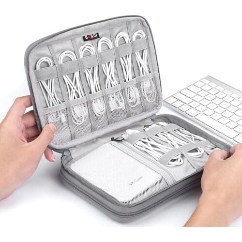 Universal Electronics Accessories Organizer Travel Gadget Storage Bag For Cables Memory Cards Flash Card Drive iPad Power Bank