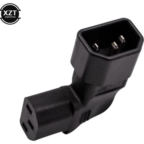 Universal IEC 320 C14 Male To C13 Right Angle Plug Power Adapter Converter For AC Power Supply Electrical Socket Outlets