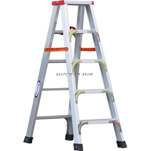 Thickened Aluminum Alloy Step Ladder For Engineering Double Side Miter Ladder Household Folding Ladder Portable Attic Climbing L
