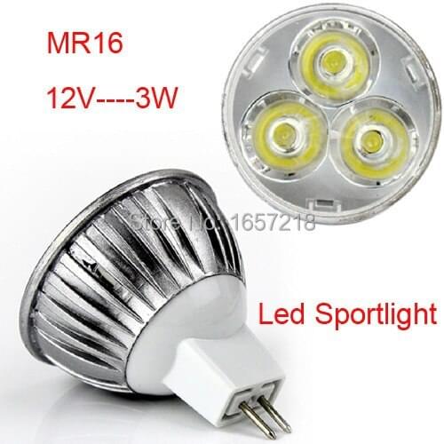 High Bright 3W MR16 12V Led Sport Light Lamp Led Sportlight Bulb Downlight Warm/ Cool White Wholesale 1PCS/Lot