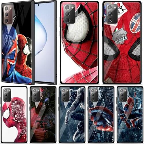 Cool Spider Man Tempered Glass For Samsung Galaxy Note 20 Ultra 10 9 8 Plus Lite A70 A50 A40 A30 A20 A10 Phone Case