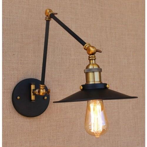 Iron Brass Retro Loft Style Industrial Wall Light Fixtures Edison Vintage Wall Sconce Swing Arm Lamp Appliques Murale LED