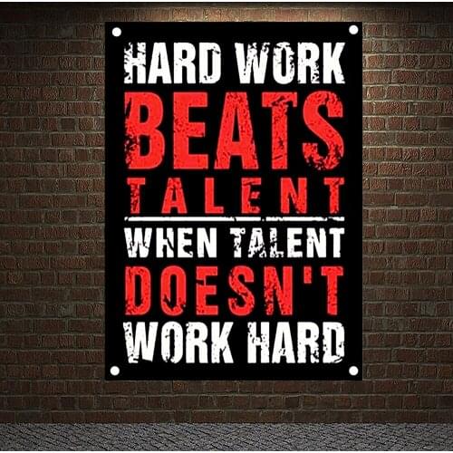 HARD WORK BEATS TALENT WHEN TALENT DOESN'T WORK HARD Inspirational Exercise Banners Canvas Painting Wall Art Poster Home Decor