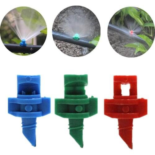 100PCS 90/180/360 Degree Refraction Nozzle Sprinkler Head Thread Connection Garden Irrigation Mist Sprayer for Greenhouse