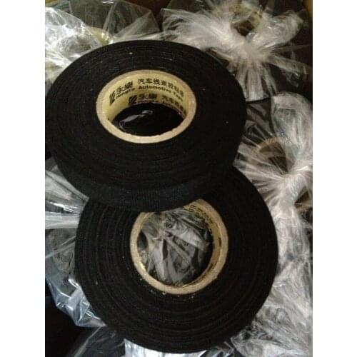 2pcs High Quality 19mm x 25m Adhesive Cloth Fabric Tape Wiring Harness Loom Tape Cable Roll Car Cloth Fabric Tape