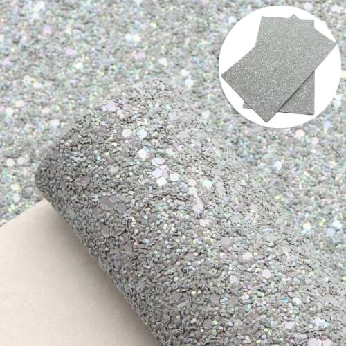 20*33cm Rainbow Color Chunky Glitter Faux Synthetic Leather Fabric For Bow Bag Brooches Sofa Car Crafts DIY Material,1Yc17981