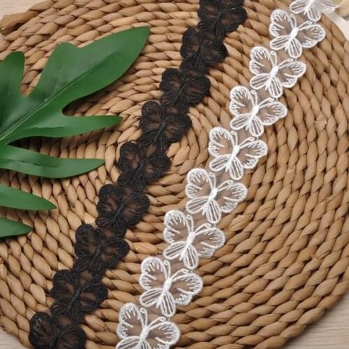 20Yards Vintage Lace Trims Bridal Wedding Flower Ribbon Fabric Butterfly Applique Butterfly Mesh Patch DIY Sewing Craft Supply