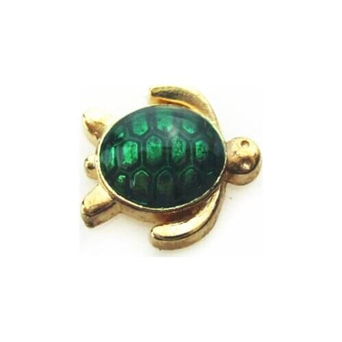 Hot Selling 30pcs Enamel Gold Sea Turtle Charms Hanging Charms Living Glass Lockets Bracelets Pendants Jewelry Accessory Charms