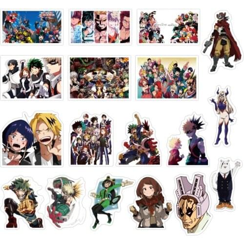 5Set =250pcs My Hero Academia Anime Peripheral Suitcase Trolley Case Suitcase Sticker Two-dimensional Cartoon Doodle Sticker