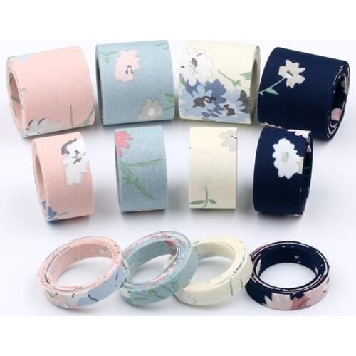 5Meter/Lot 10 25 40mm Japanese Korea Style Partysu Fresh Flower Printed Fabric Ribbon DIY Bow Webbing Craft Accessory Material