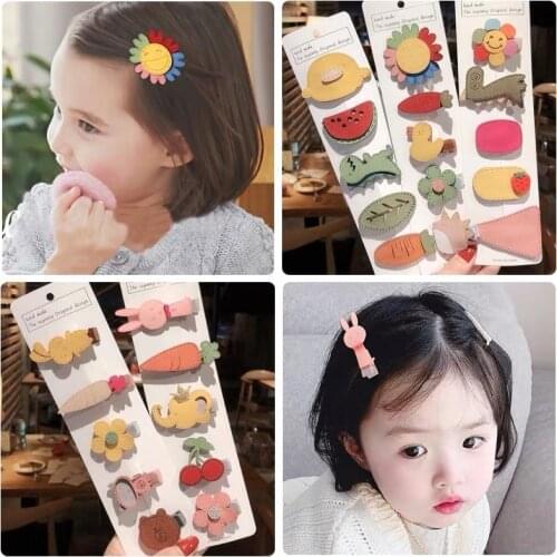 5Pcs/Set Cartoon Toddler Hair Clips Mini Hairpins For Baby Girls Hair Pins Kids Barrettes Newborn Babies Kid Hair Accessories