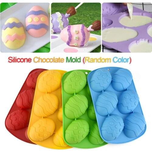 6 Cavity Easter Egg Shaped Silicone Chocolate Mold DIY Baking Cake Mold Fondant Cake Decorating Tools