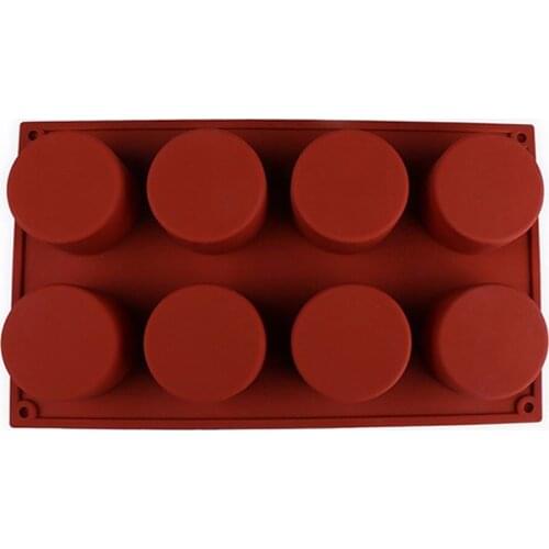 8 Cavity Round Silicone Cake Mold Pastry Baking Cake Decoration Tool Round Jelly Pudding Soap Form Ice Disc Bread Biscuit Mould