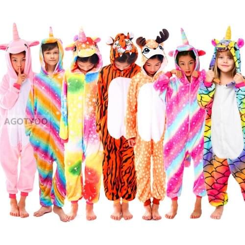 Kids Unicorn Onesies Pajamas Children Baby Girls Pyjamas Boys Sleepwear Animal Stitch Deer Licorne Onesie Kids Costume Jumpsuit