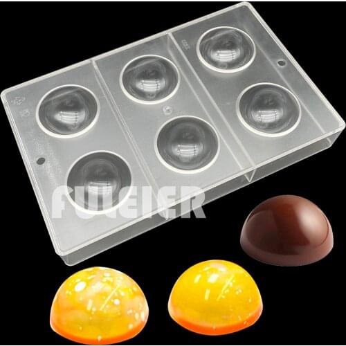 55mm Ball Polycarbonate Chocolate Mold, Sphere Shape Form Plastic Chocolate Mould For Candy Baking Pastry Cake tools
