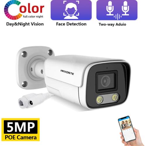 Face Network 5 Megapixels RJ45 POE 48V IP Street camera Metal-case Waterproof Room/Outdoor in Surveillance Independent IP Camera