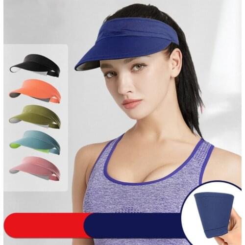 Unisex No Top Cap Women Men Sun Visor Hat Open Top Baseball Cap Summer UV Protection Adjustable for Beach Hiking Sports