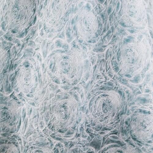 Lace231 Ice Green/Soft Pleated Chiffon Fabric/Three-dimensional Rose Crepe Yarn/Translucent Crumpled Garment Fabric For Dress