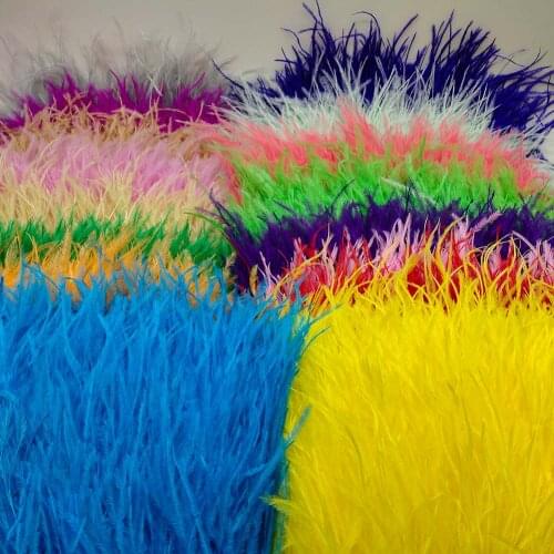 Wholesale 10Yard High Quality Ostrich Feather Trim Fringe Feather Ribbon 10-15CM/4-6Inch Width Sewing Crafts Costumes Decoration