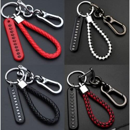 Mobile Phone Straps Anti-lost Phone Number Plate Car Keychain Pendant Keyring