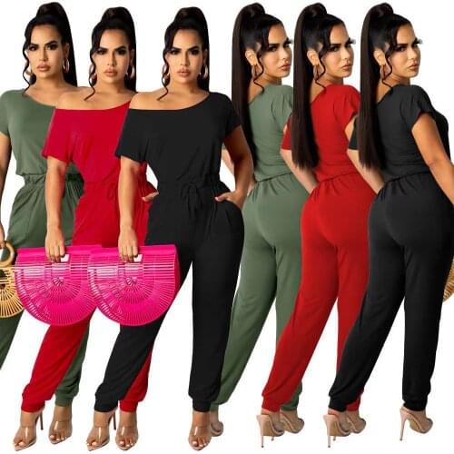 2021 Summer New Style Womens Clothing Solid Color Fashion Casual Street Wear Jumpsuit