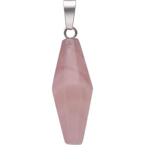 Wholesale Assorted Raw Quartz 9 Color Hexagonal Crystal Natural Stone Pendant DIY for Necklace or Jewelry Making